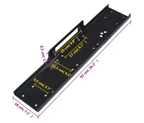 Montāžas Plāksne, 12000 Lbs/5443 Kg, Universāla Vidaxl