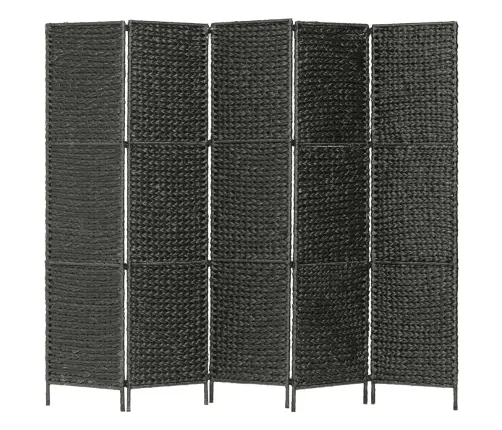 5-Paneļu Istabas Aizslietnis, 193X160 Cm, Ūdens Hiacinte, Melns Vidaxl