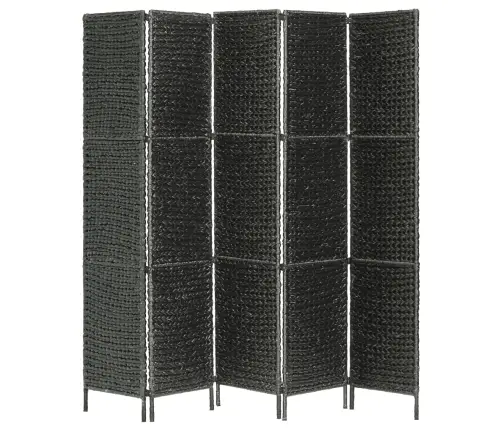 5-Paneļu Istabas Aizslietnis, 193X160 Cm, Ūdens Hiacinte, Melns Vidaxl