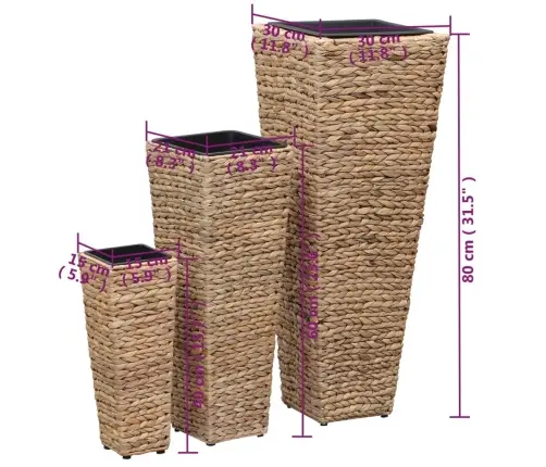 Aukšti Loveliai, 3Vnt., Rudos Spalvos, Vandens Hiacintas