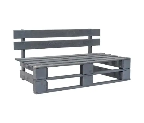 Dārza Palešu Dīvāns Ar Pelēkiem Matračiem, Priedes Koks Vidaxl