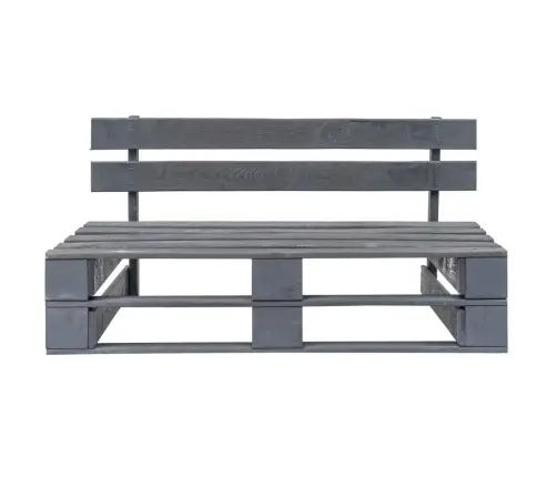 Dārza Palešu Dīvāns Ar Pelēkiem Matračiem, Priedes Koks Vidaxl