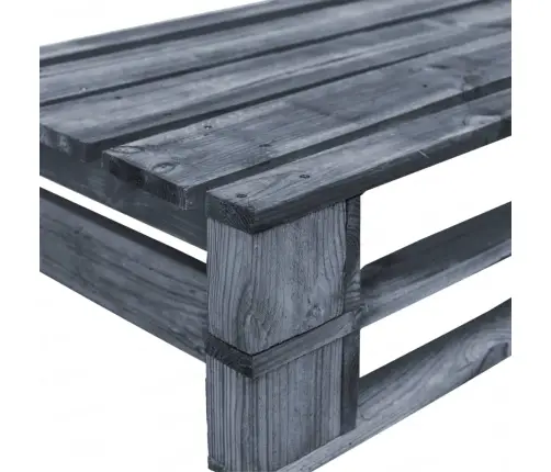 Dārza Palešu Dīvāns Ar Pelēkiem Matračiem, Priedes Koks Vidaxl