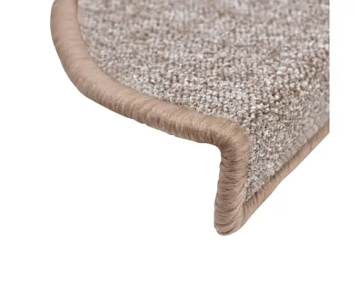 Kāpņu Paklājiņi, 15 Gab., 56X17X3 Cm, Gaiši Brūni, Pusapaļi Vidaxl