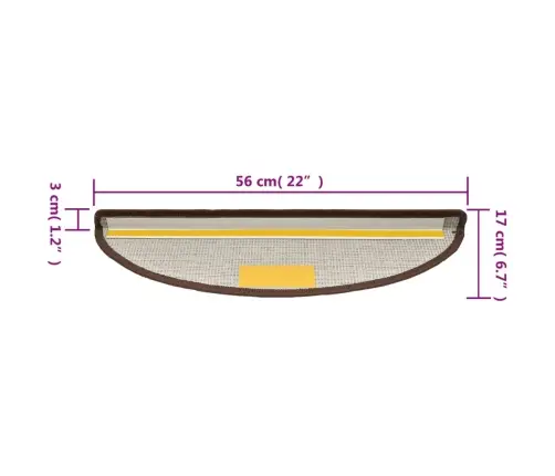Trepimatid 15 Tk 56 X 17 X 3 Cm Kohvipruunid Poolringikujulised