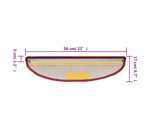 Trepimatid 15 Tk 56 X 17 X 3 Cm Punased Poolringikujulised
