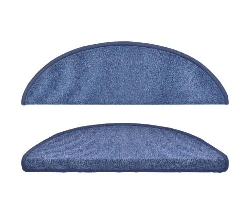 Laiptų Kilimėliai, 15 Vnt., 56X17X3 cm Mėlyni, Pusapvaliai Laiptų Kilimėliai, 15 Vnt., 56X17X3 cm Mėlyni, Pusapvaliai