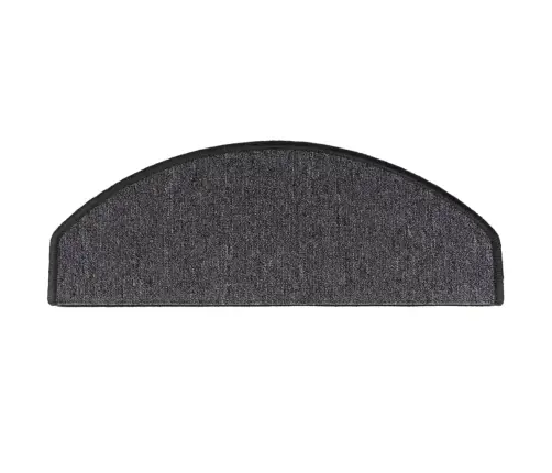 Kāpņu Paklājiņi, 15 Gab., 65X24X4 Cm, Antracīta Krāsas, Pusapaļi, Lieli Vidaxl