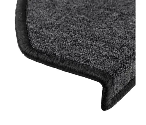 Kāpņu Paklājiņi, 15 Gab., 65X24X4 Cm, Antracīta Krāsas, Pusapaļi, Lieli Vidaxl