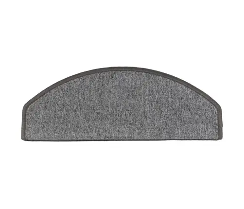 Laiptų Kilimėliai, 15 Vnt., 65X24X4 cm Tamsiai Pilki, Pusapvaliai, Dideli