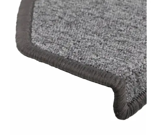 Laiptų Kilimėliai, 15 Vnt., 65X24X4 cm Tamsiai Pilki, Pusapvaliai, Dideli