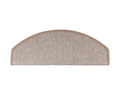 Kāpņu Paklājiņi, 15 Gab., 65X24X4 Cm, Gaiši Brūni, Pusapaļi, Lieli Vidaxl