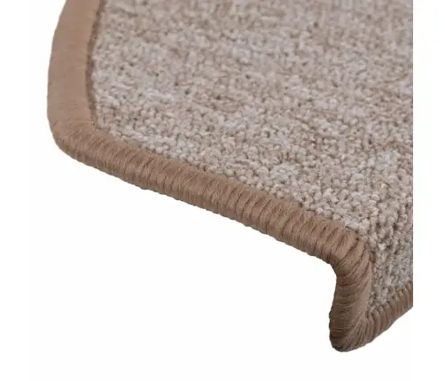 Kāpņu Paklājiņi, 15 Gab., 65X24X4 Cm, Gaiši Brūni, Pusapaļi, Lieli Vidaxl