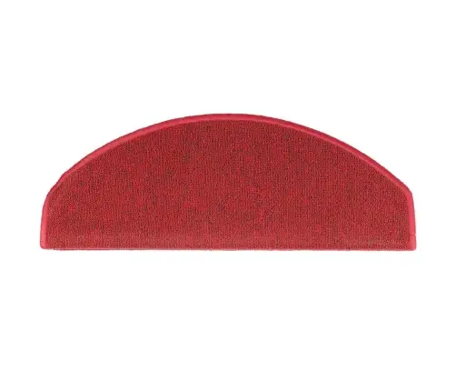 Kāpņu Paklājiņi, 15 Gab., 65X24X4 Cm, Bordo Krāsas, Pusapaļi, Lieli Vidaxl