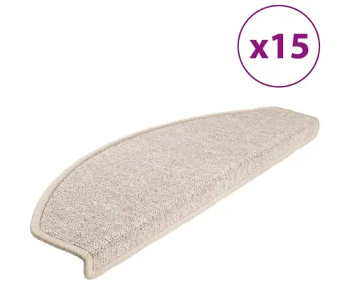 Laiptų Kilimėliai, 15 Vnt., 65X24X4 cm Pilkai Rudi, Pusapvaliai, Dideli