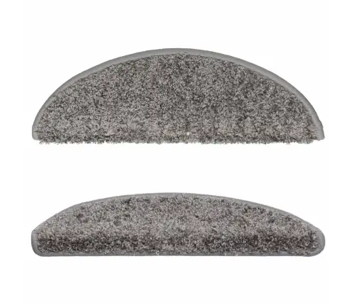 Laiptų Kilimėliai, 15 Vnt., Pilki, 56X17X3 cm Pusapvaliai