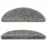 Laiptų Kilimėliai, 15 Vnt., Pilki, 56X17X3 cm Pusapvaliai