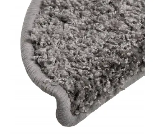 Laiptų Kilimėliai, 15 Vnt., Pilki, 56X17X3 cm Pusapvaliai