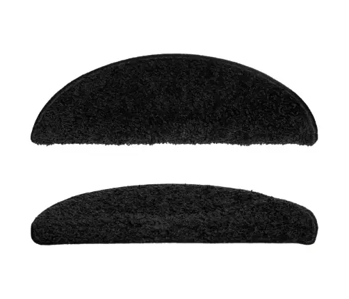 Kāpņu Paklāji, 15 Gab., 56X17X3 Cm, Melni Vidaxl