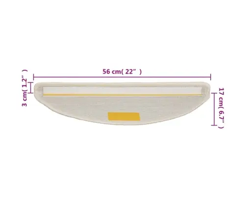 Kāpņu Paklāji, 15 Gab., 56X17X3 Cm, Balti Vidaxl