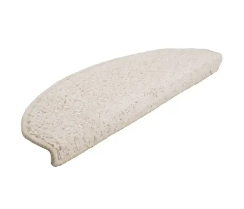 Laiptų Kilimėliai, 15 Vnt., 65X21X4 cm Balti, Pusapvaliai, Dideli