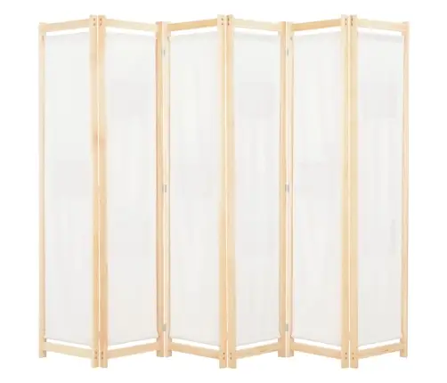 6-Paneļu Istabas Aizslietnis, 240X170X4 Cm, Krēmkrāsas Audums   Vidaxl