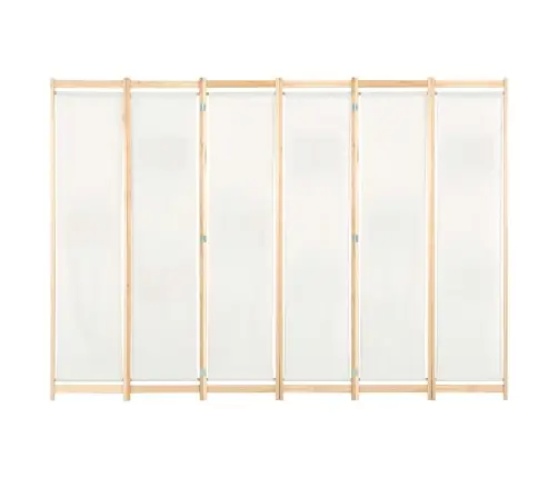 6-Paneļu Istabas Aizslietnis, 240X170X4 Cm, Krēmkrāsas Audums   Vidaxl