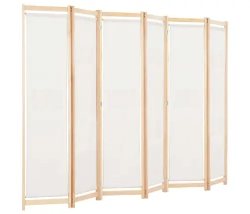 6-Paneļu Istabas Aizslietnis, 240X170X4 Cm, Krēmkrāsas Audums   Vidaxl