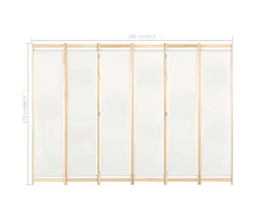 Kambario Pertvara, 6 D., Kreminės Sp., 240X170X4cm Audinys