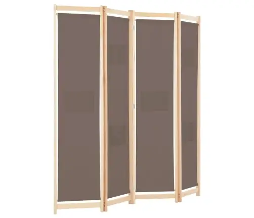 4-Paneļu Istabas Aizslietnis, 160X170X4 Cm, Brūns Audums Vidaxl
