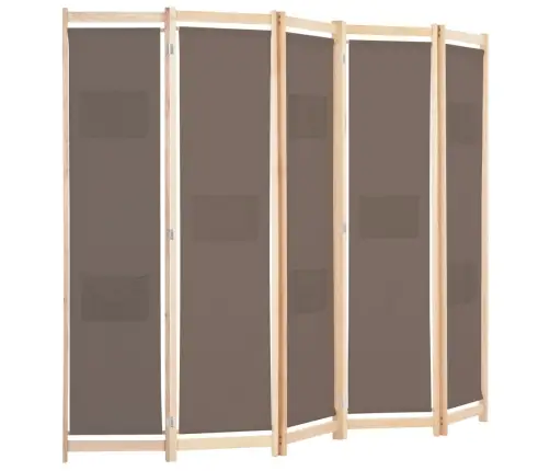 5-Paneļu Istabas Aizslietnis, 200X170X4 Cm, Brūns Audums Vidaxl