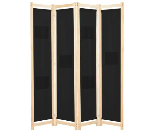 4-Paneļu Istabas Aizslietnis, 160X170X4 Cm, Melns Audums Vidaxl