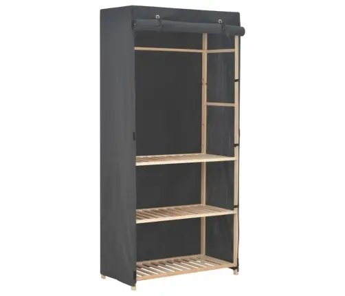 Skapis Ar 3 Plauktiem, 79X40X170 Cm, Pelēks Audums Vidaxl