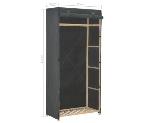 Skapis, 79X40X170 Cm, Pelēks Audums Vidaxl