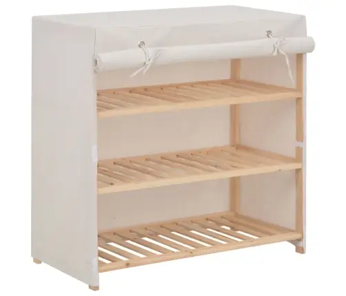Apavu Skapis Ar Pārsegu, Balts, 79X40X80 Cm, Audums Vidaxl