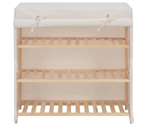 Apavu Skapis Ar Pārsegu, Balts, 79X40X80 Cm, Audums Vidaxl