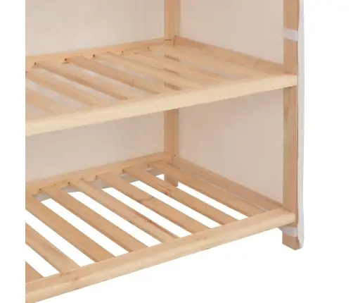 Apavu Skapis Ar Pārsegu, Balts, 79X40X80 Cm, Audums Vidaxl