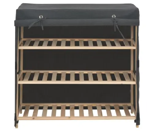 Apavu Skapis Ar Pārsegu, Pelēks, 79X40X80 Cm, Audums Vidaxl