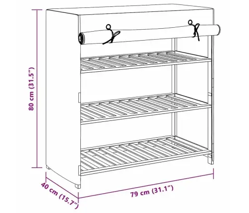 Spintelė Batams Su Apdangalu, Pilkos Sp., 79X40X80cm Aud.