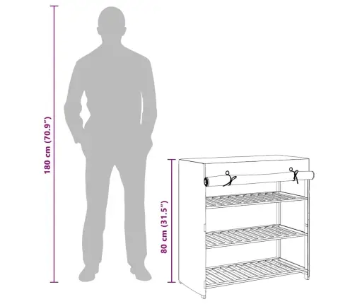 Spintelė Batams Su Apdangalu, Pilkos Sp., 79X40X80cm Aud.