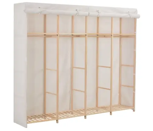 Skapis, 200X40X170 Cm, Balts Audums Vidaxl Skapis, 200X40X170 Cm, Balts Audums Vidaxl