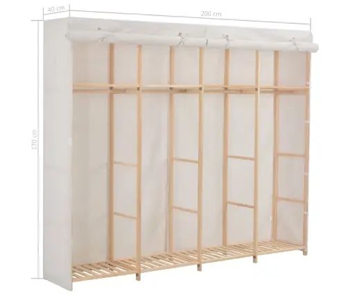 Skapis, 200X40X170 Cm, Balts Audums Vidaxl Skapis, 200X40X170 Cm, Balts Audums Vidaxl