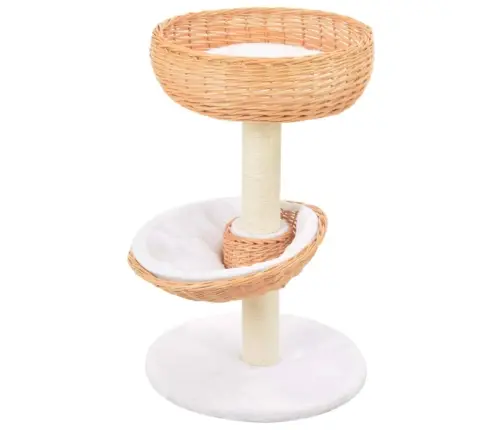 Kaķu Māja Ar Sizala Stabiem Nagu Asināšanai, Dabīgs Vītols Vidaxl