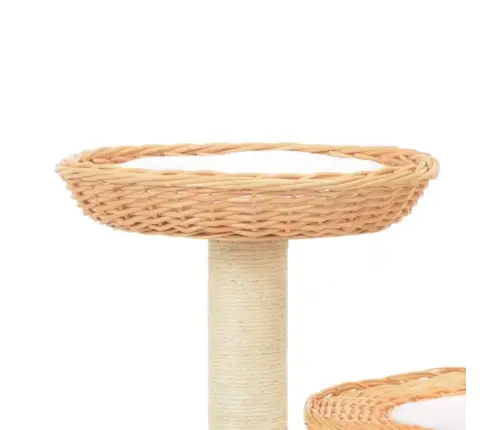 Kaķu Māja Ar Sizala Stabiem Nagu Asināšanai, Dabīgs Vītols Vidaxl