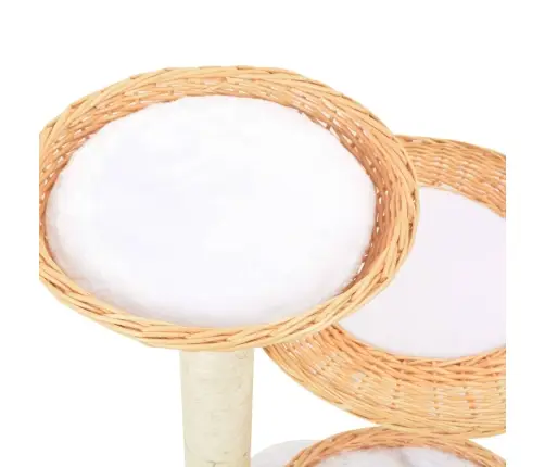 Kaķu Māja Ar Sizala Stabiem Nagu Asināšanai, Dabīgs Vītols Vidaxl