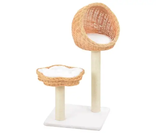 Kaķu Māja Ar Sizala Stabiem Nagu Asināšanai, Dabīgs Vītols Vidaxl