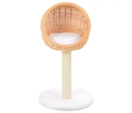 Kaķu Māja Ar Sizala Stabiem Nagu Asināšanai, Dabīgs Vītols Vidaxl