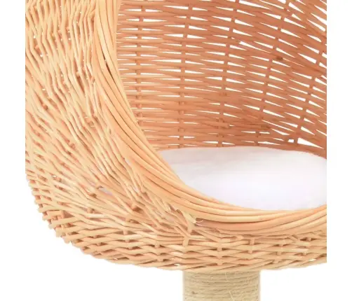 Kaķu Māja Ar Sizala Stabiem Nagu Asināšanai, Dabīgs Vītols Vidaxl