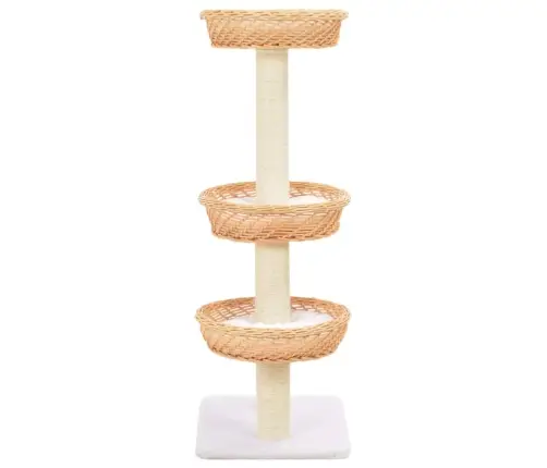 Kaķu Māja Ar Sizala Stabiem Nagu Asināšanai, Dabīgs Vītols Vidaxl