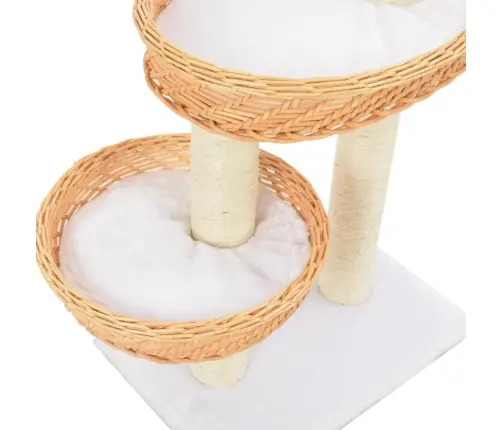 Kaķu Māja Ar Sizala Stabiem Nagu Asināšanai, Dabīgs Vītols Vidaxl